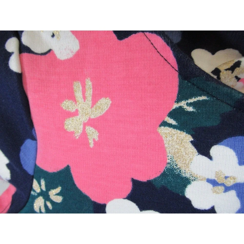 Gymboree Glitter Floral Skater Dress Girls Size 10 Short Sleeve Cotton
